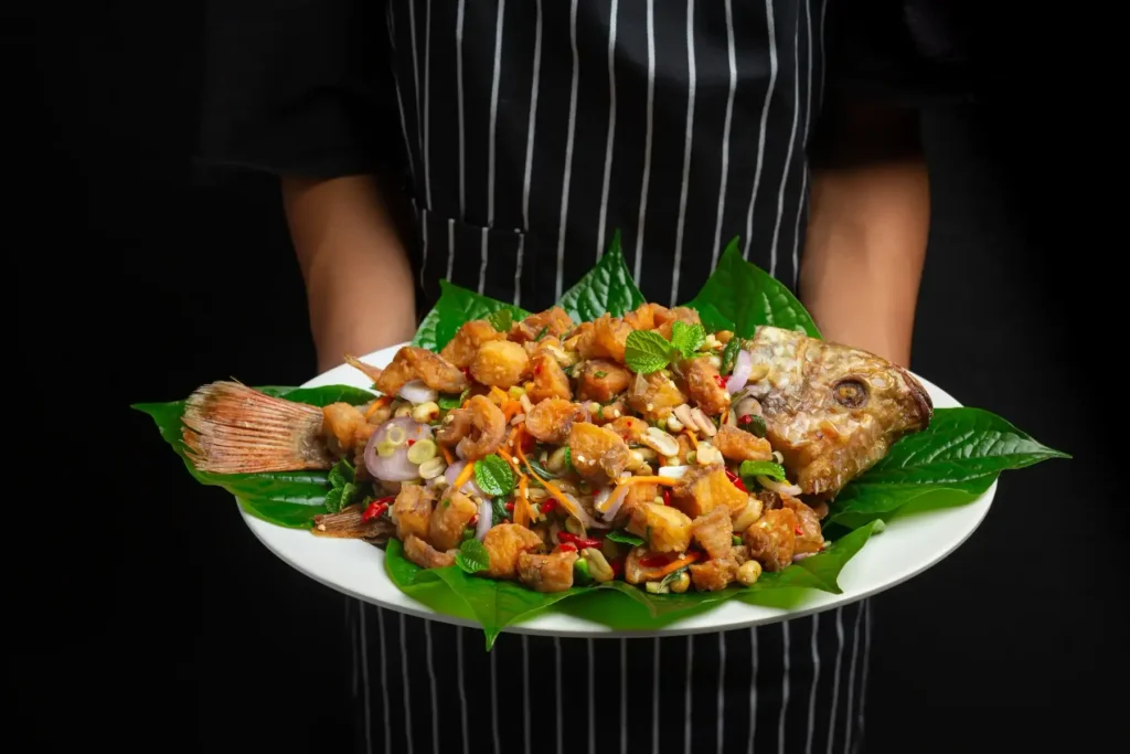 Fresh Thai dish from Trie Chada Authentic Thai Cuisine